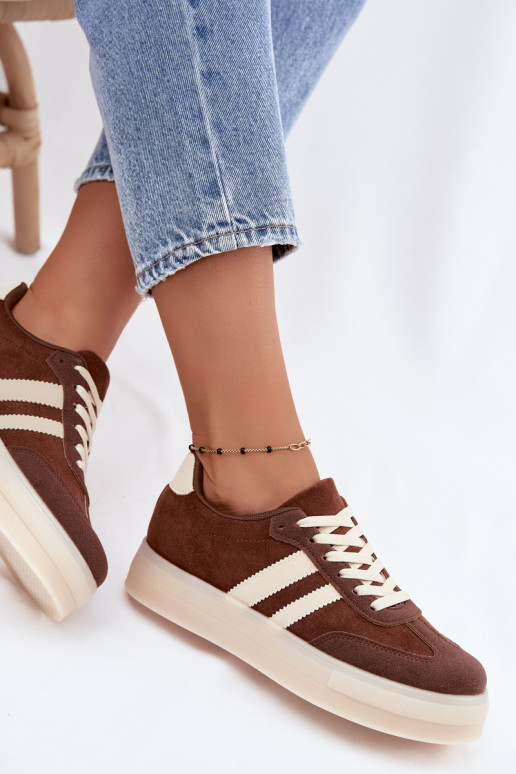 Braune Plattform-Sneaker Giselia