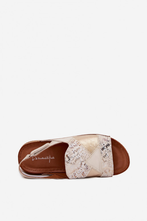 Beige Plattform-Sandalen Su Braid Tai turiciejka L7067-04