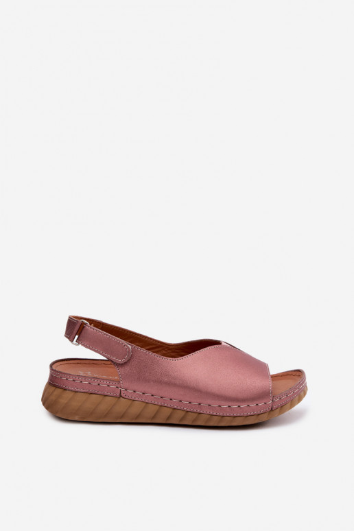 Sandales à plateforme rose doré Tai turiciejka L7633-25