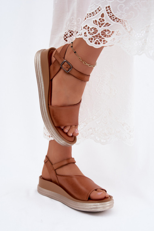Braune Plattform-Sandalen Tai turiciejka L7629-29