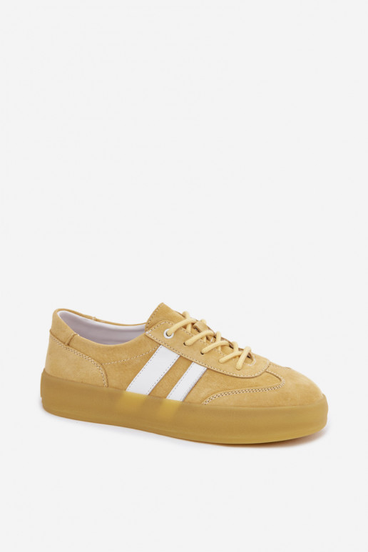 Gelbe Veloursleder Plattform-Sneaker Artelle