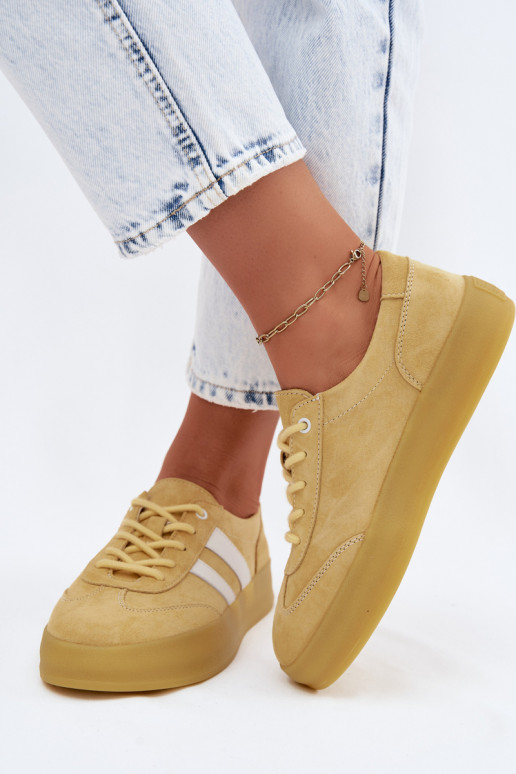 Gele suède platform sneakers Artelle