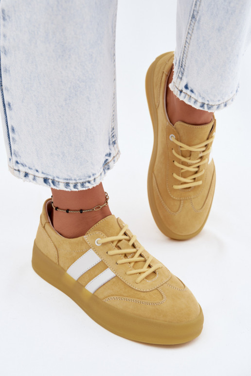 Gele suède platform sneakers Artelle