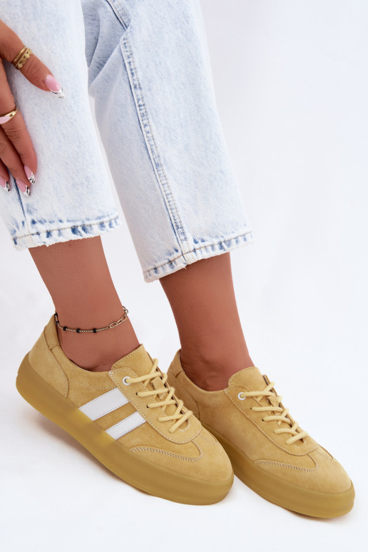 Gelbe Veloursleder Plattform-Sneaker Artelle