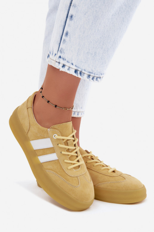 Gelbe Veloursleder Plattform-Sneaker Artelle