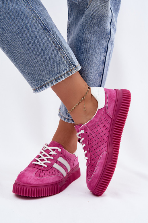 Baskets à plateforme en daim roses Artelle