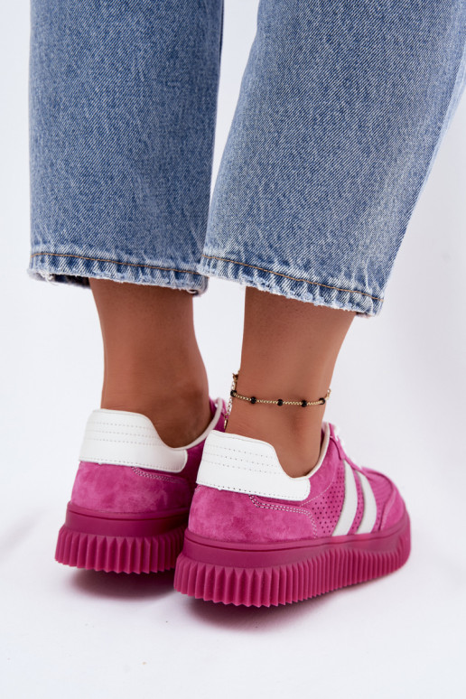 Roze suède platform sneakers Artelle