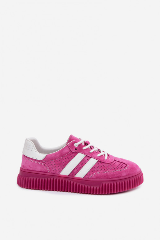 Roze suède platform sneakers Artelle