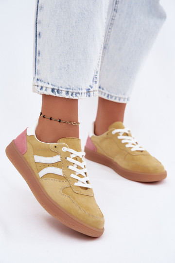 Gele suède platform sneakers Coressa 2