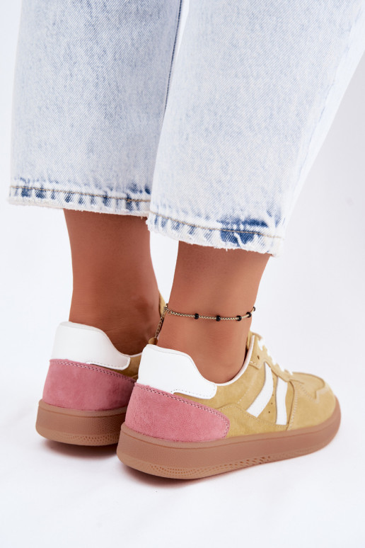 Gele suède platform sneakers Coressa