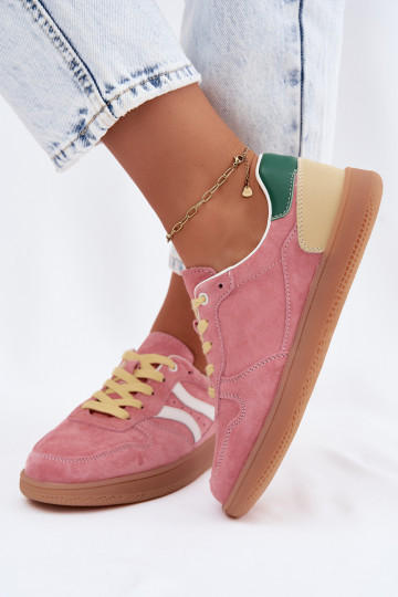 Roze suède platform sneakers Coressa 2