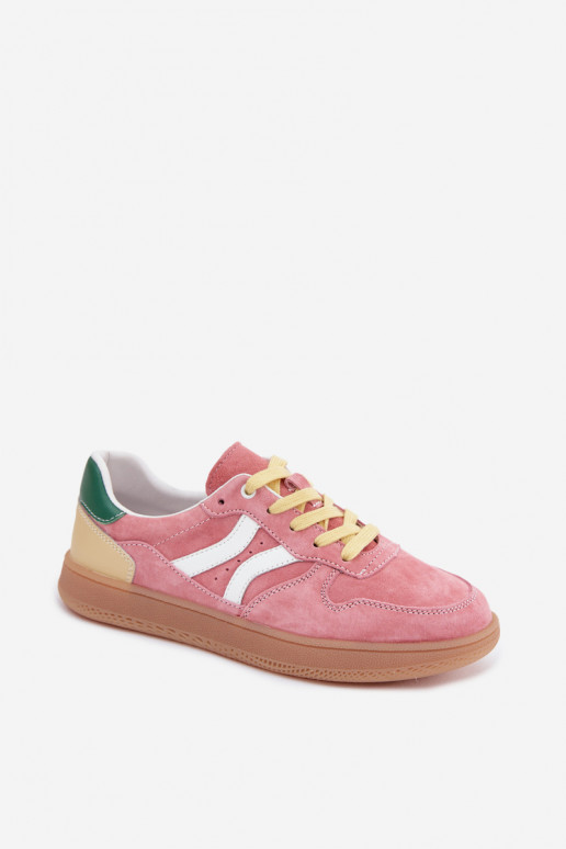 Baskets à plateforme en daim roses Coressa