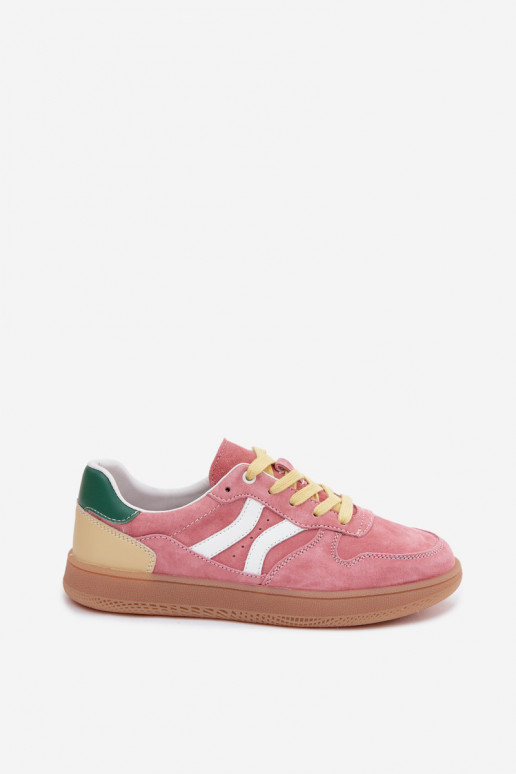 Roze suède platform sneakers Coressa