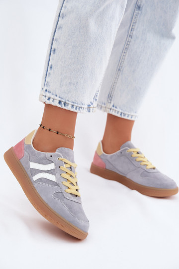 Blauwe suède platform sneakers Coressa