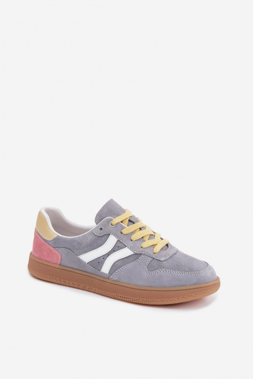 Blauwe suède platform sneakers Coressa