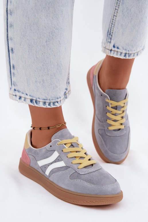 Blauwe suède platform sneakers Coressa