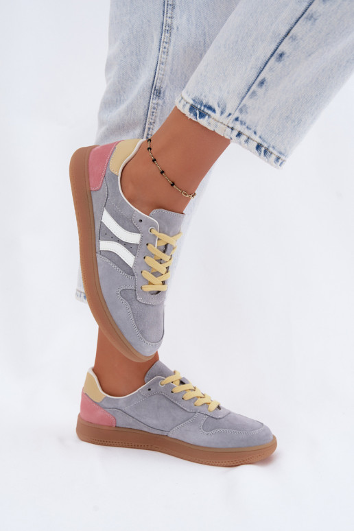 Blauwe suède platform sneakers Coressa