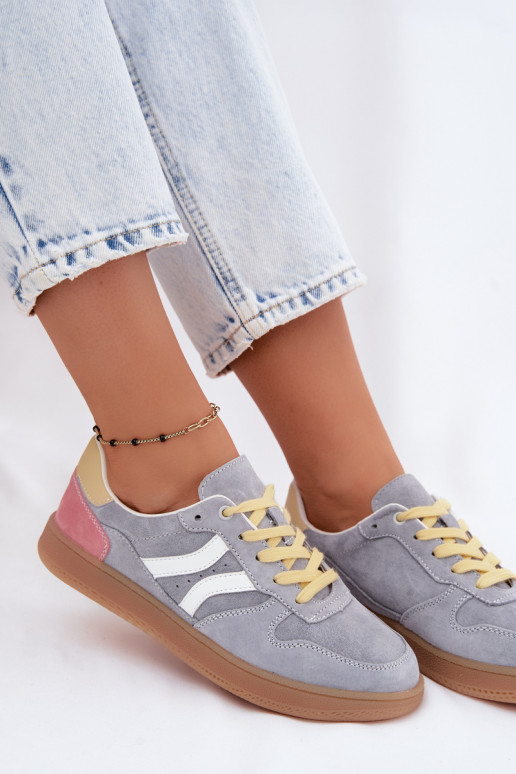 Blauwe suède platform sneakers Coressa