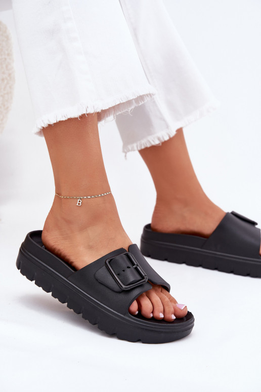 Chaussons légers noirs pour femmes avec boucles Viasara