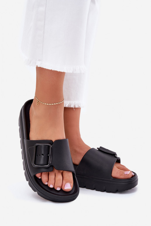 Chaussons légers noirs pour femmes avec boucles Viasara