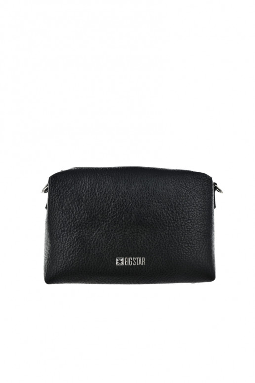 Schwarze kleine Handtasche mit verzierten Griffen Big Star OO574091