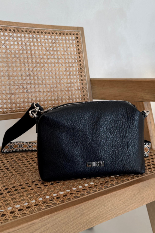 Petit sac noir avec poignées décorées Big Star OO574091