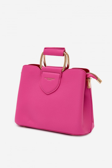 Roze handtas van kunstleer Lorielle 2