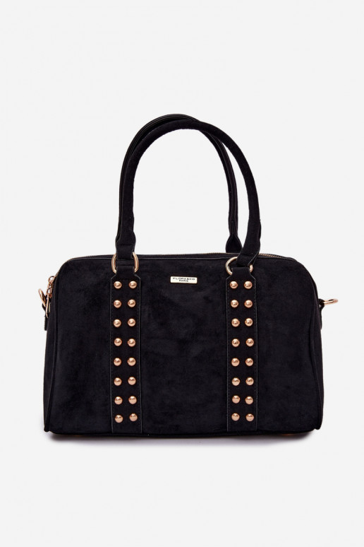 Schwarze Handtasche mit goldenen Nieten Emelle