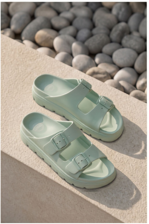 Dames slippers met schuimplatform in munt Melorea