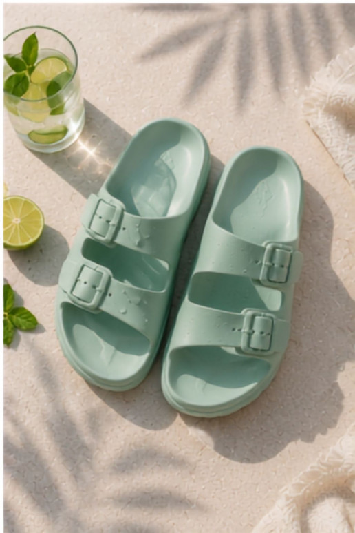 Damen-Slipper mit Schaumplattform in Minze Melorea