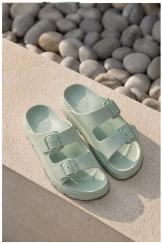 Chaussons femme avec plateforme en mousse en menthe Melorea