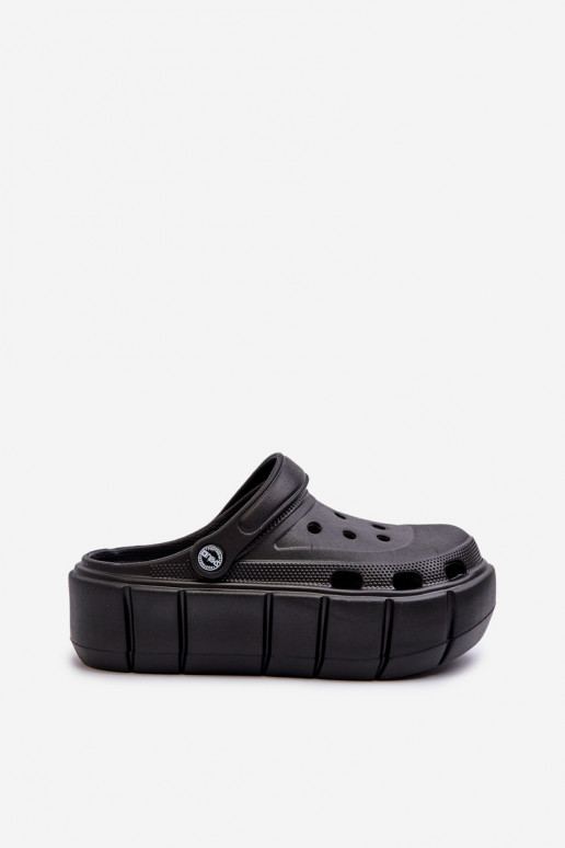 Leichte Damen-Plattformslipper in schwarz Itubia