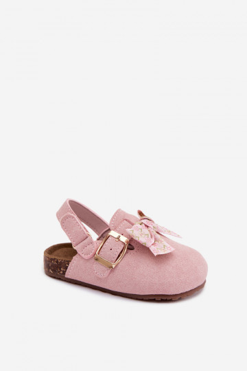 Kinderclogs Sandalen mit Schleifen in rosa Farbe Rosella