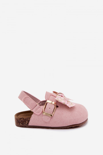 Kinderclogs Sandalen mit Schleifen in rosa Farbe Rosella 2