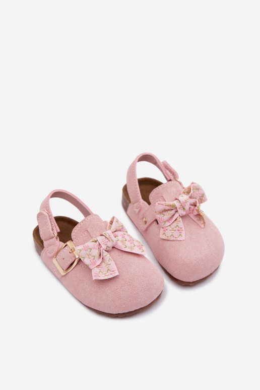 Kinderclogs Sandalen mit Schleifen in rosa Farbe Rosella