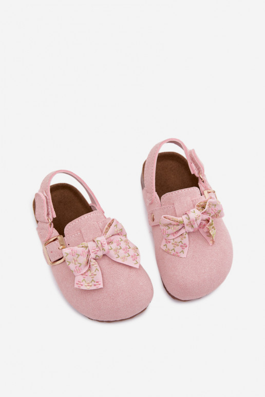 Sabots pour enfants avec nœuds en couleur rose Rosella