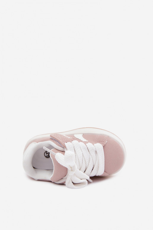 Kindersneaker mit Klettverschlüssen aus Kunstleder in rosa Farbe Zoya
