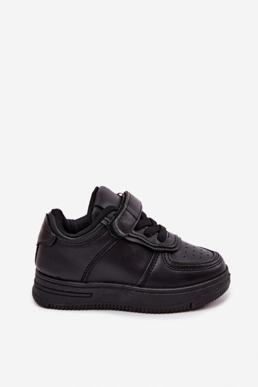 Kindersneakers van faux leather in zwarte kleur Liora