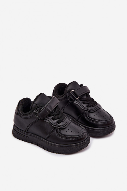 Kindersneakers van faux leather in zwarte kleur Liora