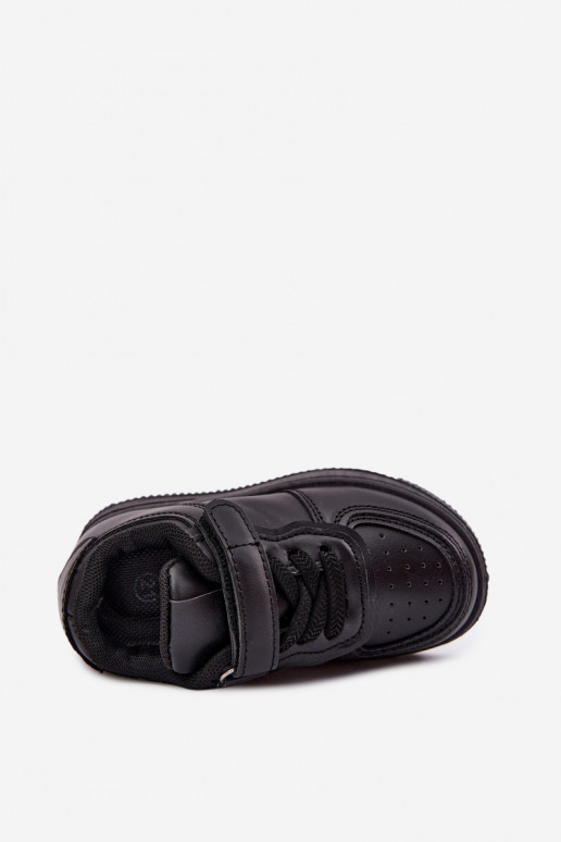 Kindersneakers van faux leather in zwarte kleur Liora