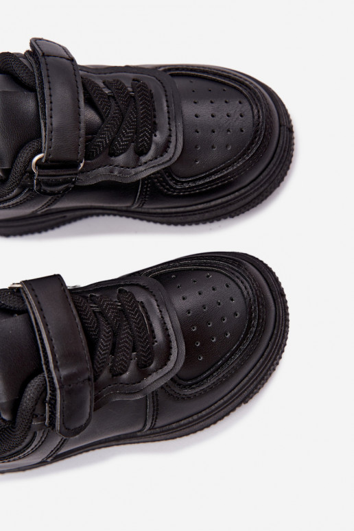 Kindersneakers van faux leather in zwarte kleur Liora