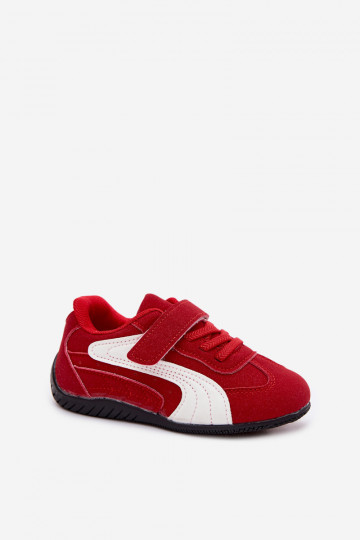 Baskets pour enfants avec fermetures Velcro en couleur rouge Perrin