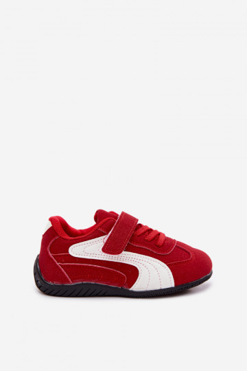Kindersneakers met klittenband sluitingen in rode kleur Perrin 2
