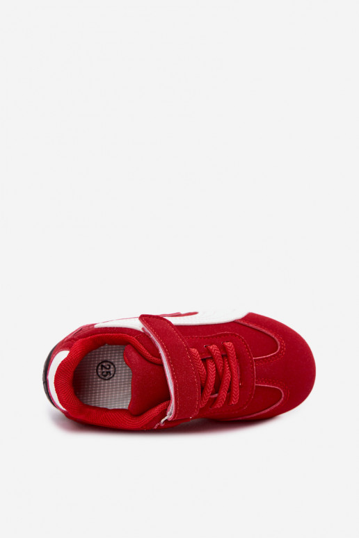 Kindersneakers met klittenband sluitingen in rode kleur Perrin