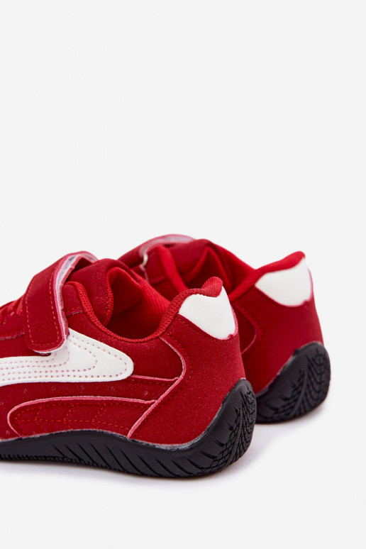 Kindersneakers met klittenband sluitingen in rode kleur Perrin