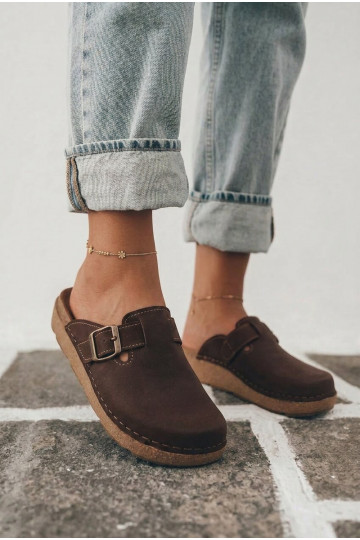 Chaussons avec boucles Inblu, couleur chocolat 2