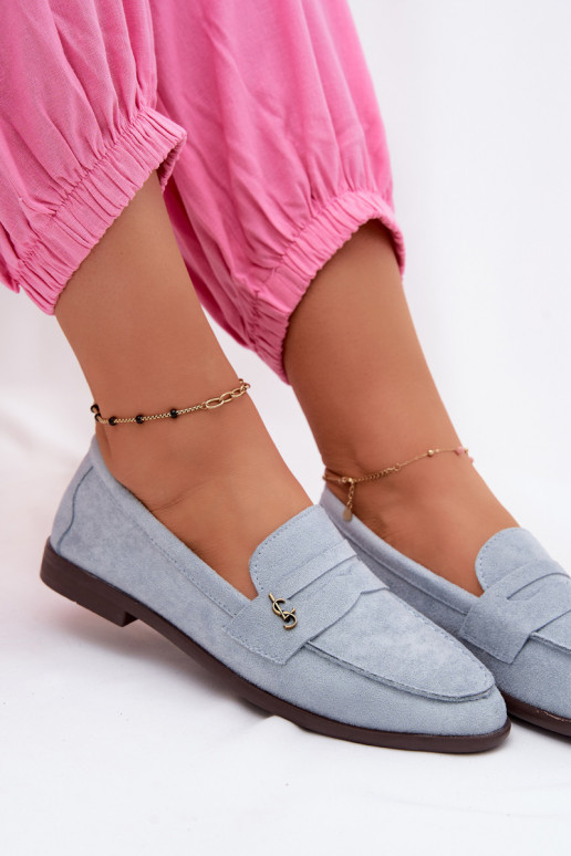Mocassins pour femmes en daim synthétique bleus Prestelle