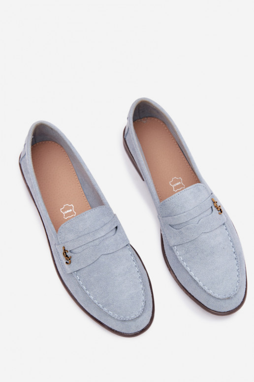 Mocassins pour femmes en daim synthétique bleus Prestelle