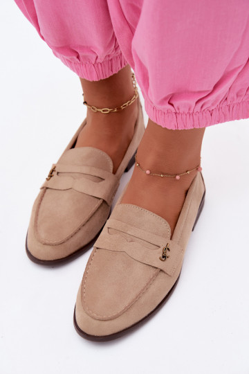 Mocassins pour femmes en daim synthétique sable Prestelle