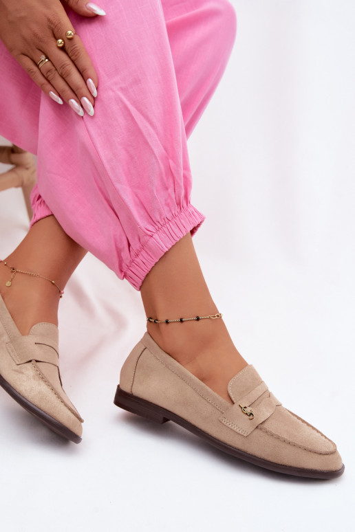 Mocassins pour femmes en daim synthétique sable Prestelle